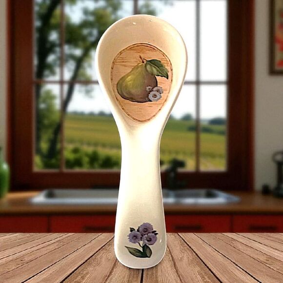 Certified International Windsor Pear Spoon Rest Holder Pam Gladding Ceramic Vtg - Picture 16 of 16